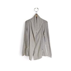 Moth Anthropologie Gray Blue Cashmere Draped Open Front Cardigan Sweater Large